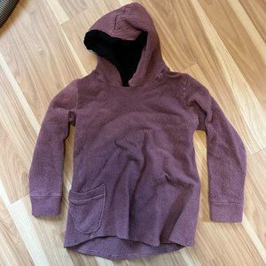 Handmade ORGANIC lilac merino wool kids hoodie, girls 6-7.